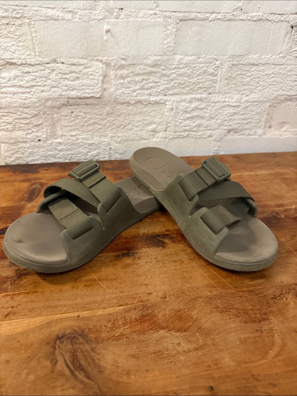 Chaco Kids Olive Green Adjustable Slide Sandals